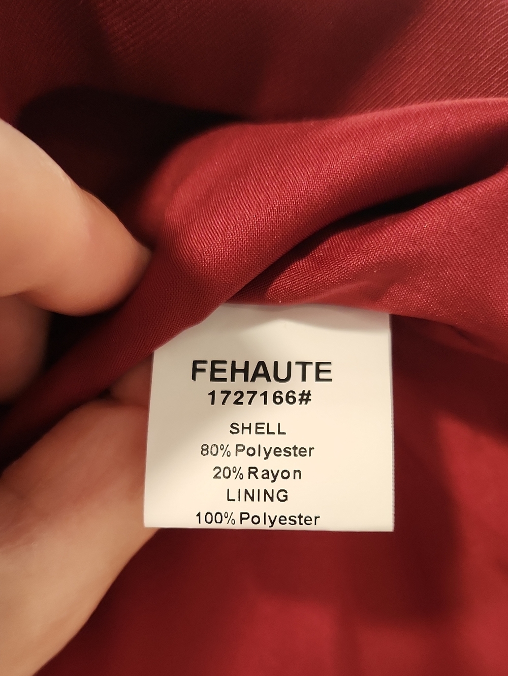 NWT FeHaute Two-Piece Wine Red Buckle Feather-Trimmed Crew Neck Top W/Pants US10 - Picture 4 of 9